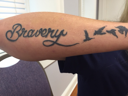 Girl with Bravery Tattoo from Memoir Class